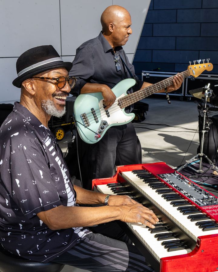 A keyboard player performing