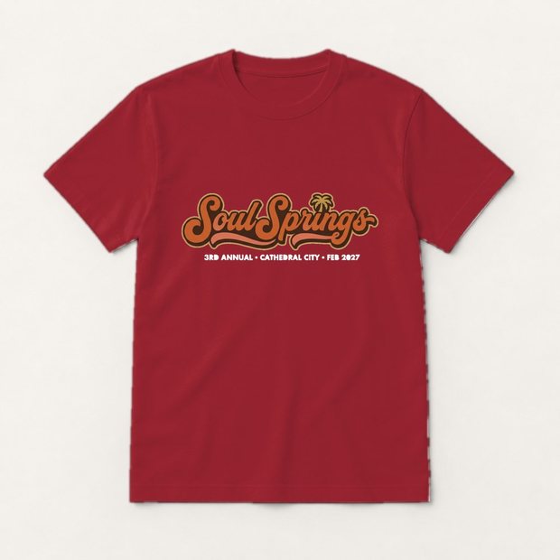 Soul Springs unisex tee in cardinal
