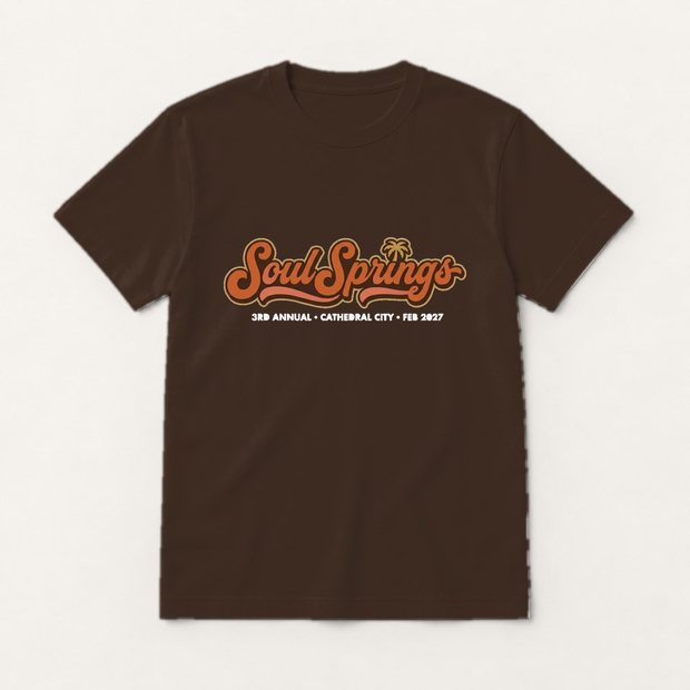 Soul Springs unisex tee in dark chocolate