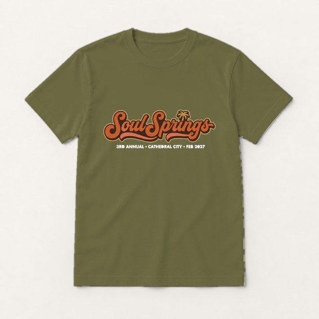 Soul Springs unisex tee in olive