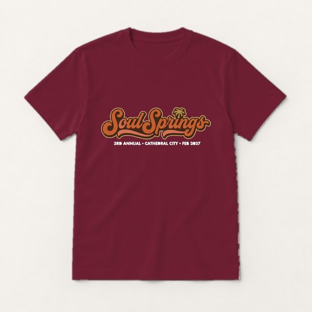 Soul Springs unisex tee in sangria