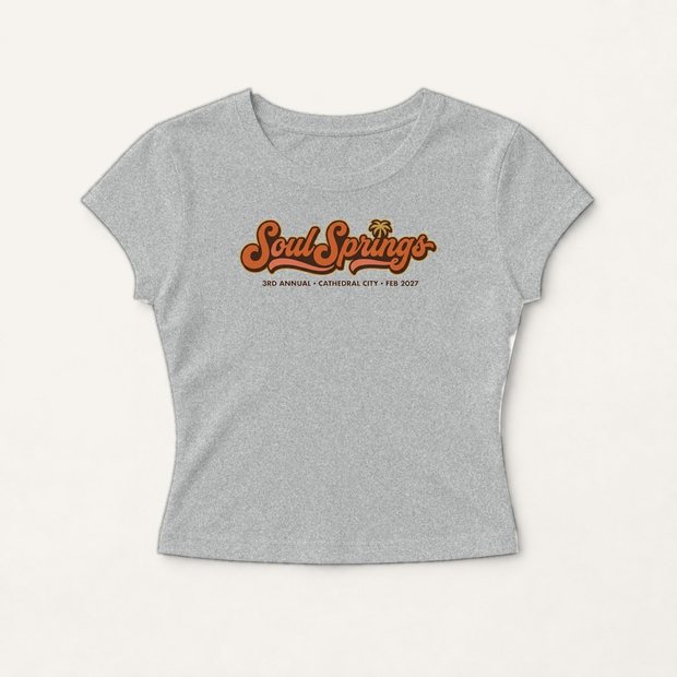 Soul Springs baby tee in heather grey