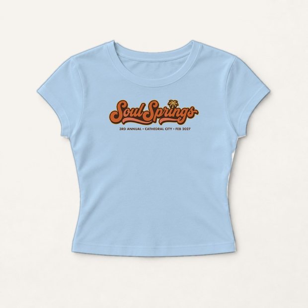 Soul Springs baby tee in powder blue